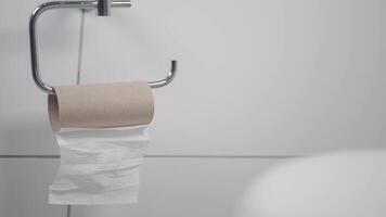 Empty toilet paper roll highlights need for restocking video