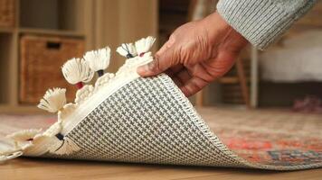 Tips for rolling up and storing a woven rug video