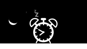 A Creative Conceptual Illustration of a Sleeping Alarm Clock in a Nighttime Setting with a Moon and Stars video