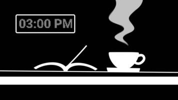 Relaxing Afternoon Break with a Book and a Warm Beverage The Perfect Cozy Moment at 3 PM video