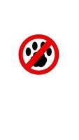 Strict No Pets Allowed Signage with Paw Print Icon for Clear Communication in Public Areas video