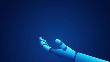 Hand of an AI robot projecting a holographic image of the world, representing Agentic AI technology in controlling, analyzing, and managing global data, the intelligent system that drives the world video