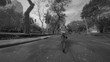 A Cyclist Enjoying a Ride Through a Beautiful and Scenic Park Pathway While Cycling video