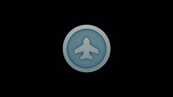 Animated Airplane Icon Loop - Seamless and Customizable video
