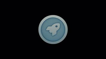 3D Rocket Icon Seamless Loop - Startup Tech Motion Graphic video