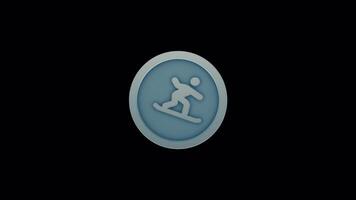 Snowboarding Icon Animation - Seamless Loop and Transparent Background video