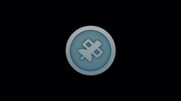 3D Satellite Tech Icon - Seamless Loop Animation video