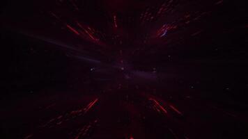 A high tech red grid network of blinking digital data lights and floating particles. Communications and connections concept technology motion background animation. video
