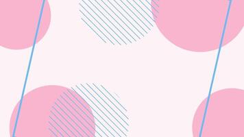 Soft pink abstract background with blue lines and circles video
