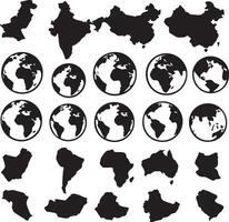 world map icons, Map and global world vector
