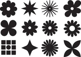 set of flowers vector
