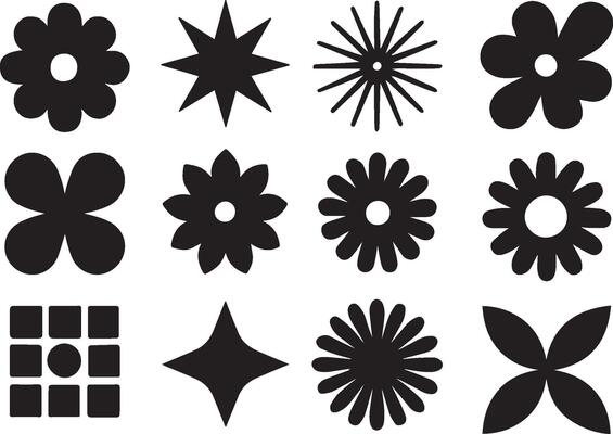 set of flowers