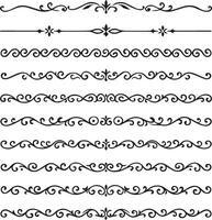 black line borders on a white background. Perfect divider for luxury design projects, invitations, and certificates. Enhance aesthetics with these intricate border, ornamental detail vector