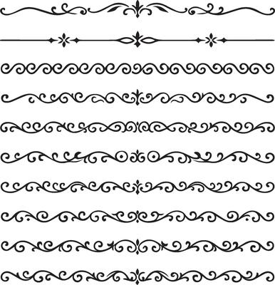 black line borders on a white background. Perfect divider for luxury design projects, invitations, and certificates. Enhance aesthetics with these intricate border, ornamental detail