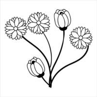 floral illustration with blooming spring flower pattern design vector