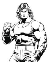 The wrestler coloring pages vector