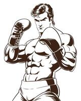 A man in boxing gloves vector