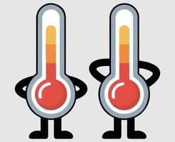 thermometer characters' temperature levels vector