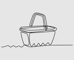 Shopping cart continuous one art line drawing vector