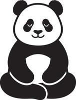 Panda silhouette for kids decor design, Panda character in relaxed pose vector