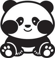 Cartoon panda sitting flat style illustration, Panda character adorable child decor vector