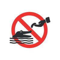 design no feeding crocodiles. vector