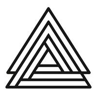 A triangle with three lines in it vector
