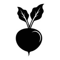 Black and white illustration of a beetroot vector