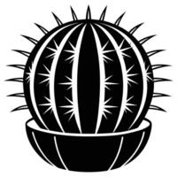 A cactus plant in a pot with spikes vector