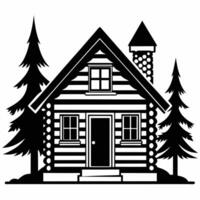 Log cabin clip art vector