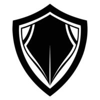 A black and white shield with a white border vector