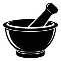 Mortar and pestle icon illustration vector