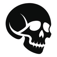 A black and white skull icon on a white background vector