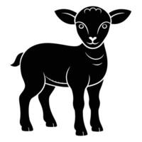 Black sheep silhouette on white background vector