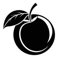 Black and white apple icon on a white background vector