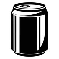 A black and white can of soda on a white background vector