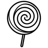 A black and white drawing of a lollipop vector