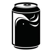 A can of soda with a black and white design vector