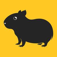 A black guinea on a yellow background vector