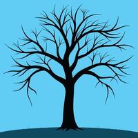 A tree with no leaves on a blue background vector