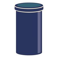 A blue container with a lid on it vector