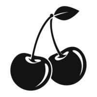 Two cherries on a white background vector