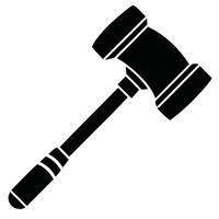 A black and white image of a hammer vector