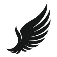 A black winged bird icon on a white background vector