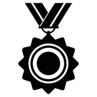 Black and white medal icon on white background vector