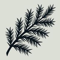 A black and white illustration of a pine tree vector