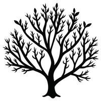 A black and white silhouette of a tree vector