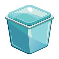A blue plastic container with a lid vector