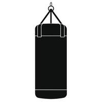 A black and white boxing bag icon on a white background vector