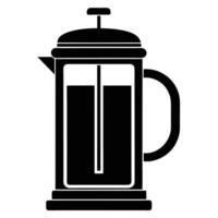 French press coffee maker icon vector